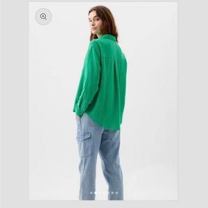 Gap cotton gauze green shirt new with tag
